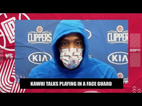 卡哇伊談帶著面衛打球的挑戰，"Leatherface "的綽號與對開拓者的勝利。 (Kawhi on the challenges of playing with a face guard, 'Leatherface' nickname & win vs. Trail Blazers)