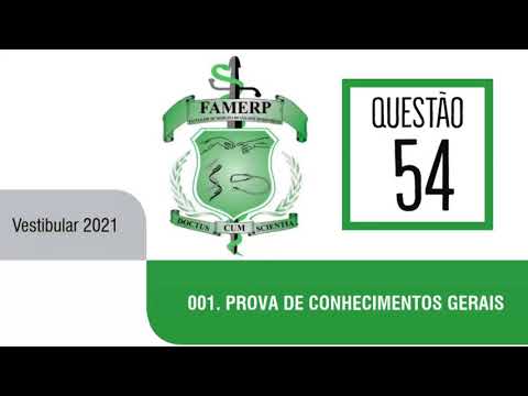 Famerp 2021 | First Day | Question 54 | Chemistry