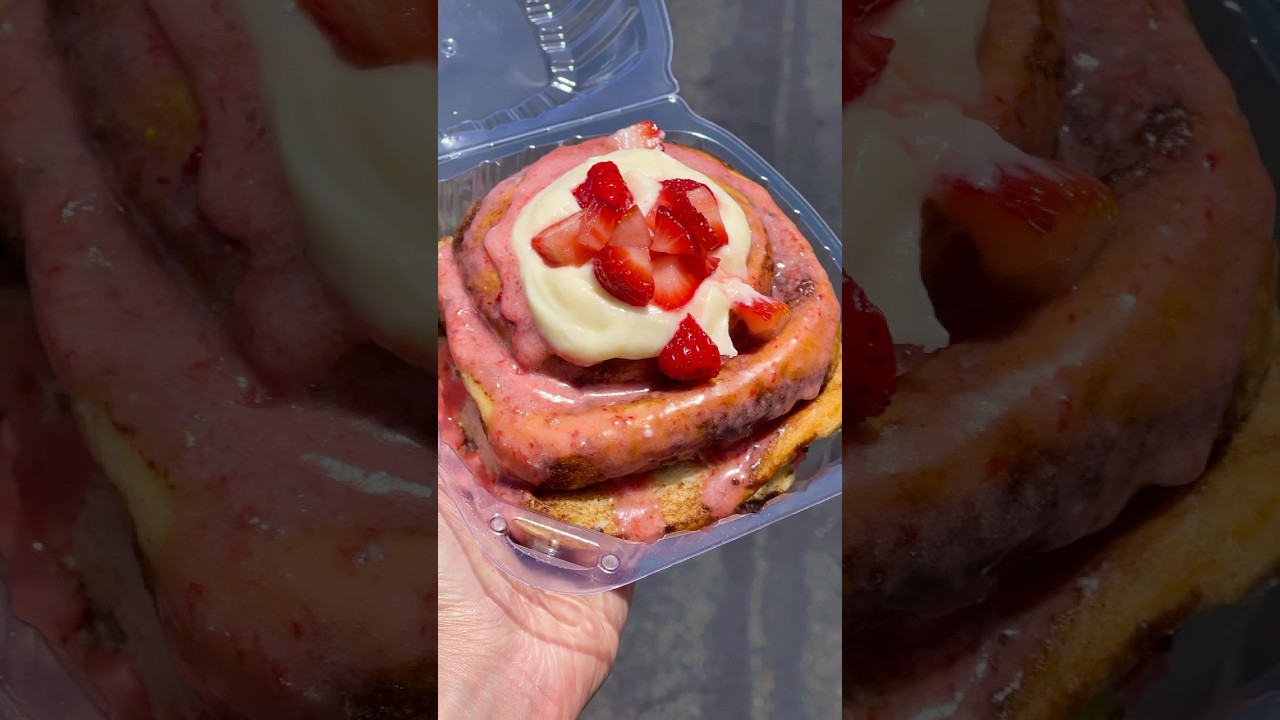 STRAWBERRIES & CREAM CINNAMON ROLLS 🍓👏🏽✨This weekend only! (28th & 29th) #MonsterMuffins