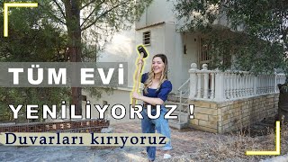 TÜM EVİ YIKIP YENİLİYORUZ | Yeni Ev Turu | ÖNCESİ | Bütün odalar değiş