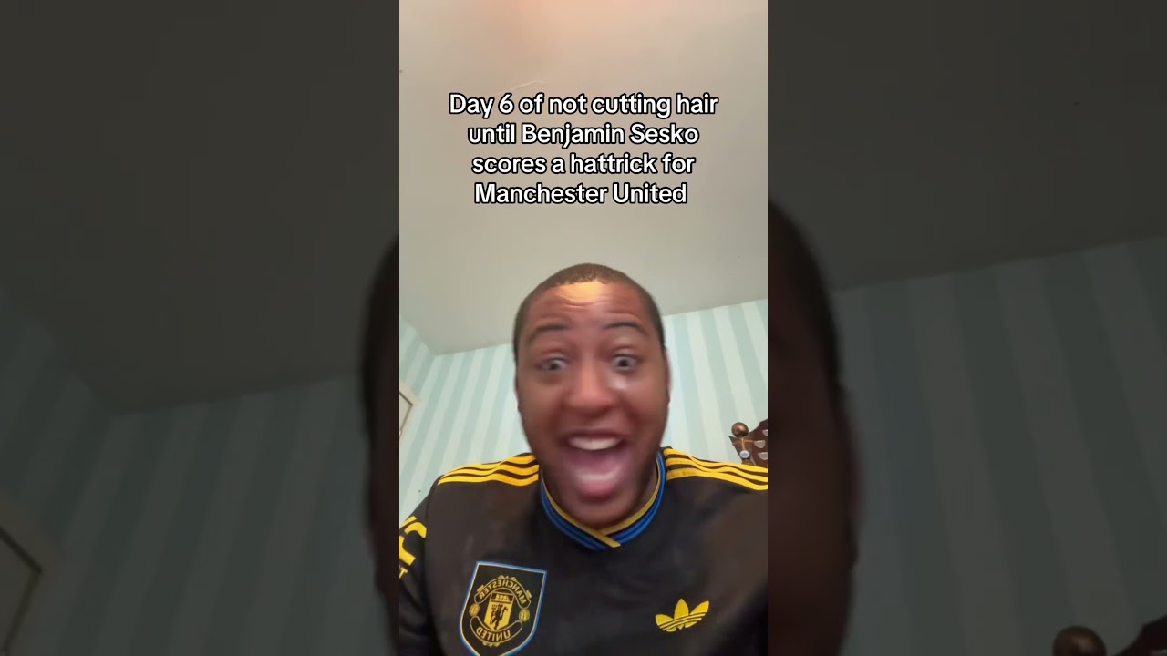 Day 6 not cutting my hair until Benjamin Sesko scores hattrick for Manchester United #manutd #sesko