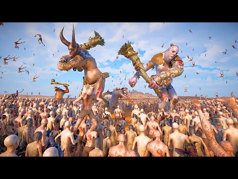 BATTLE OF 5,000 EVERY WARHAMMER GIANTS vs 5 MILLION DEMONS,WITCHES & ZOMBIES | WARHAMMER - UEBS 2