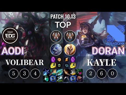 EDG Aodi Volibear vs DRX Doran Kayle Top - KR Patch 10.13