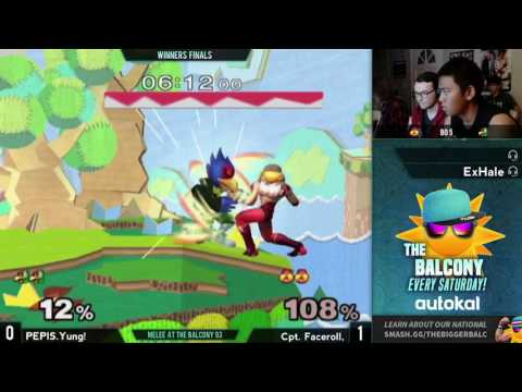 Melee @ the Balcony 93 - Winners Finals ft. Captain Faceroll (Sheik) VS PEPIS|Yung! (Falco)