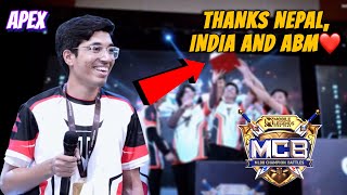 Apex Interview After Winning Nepal Tournament| Road to MSC!