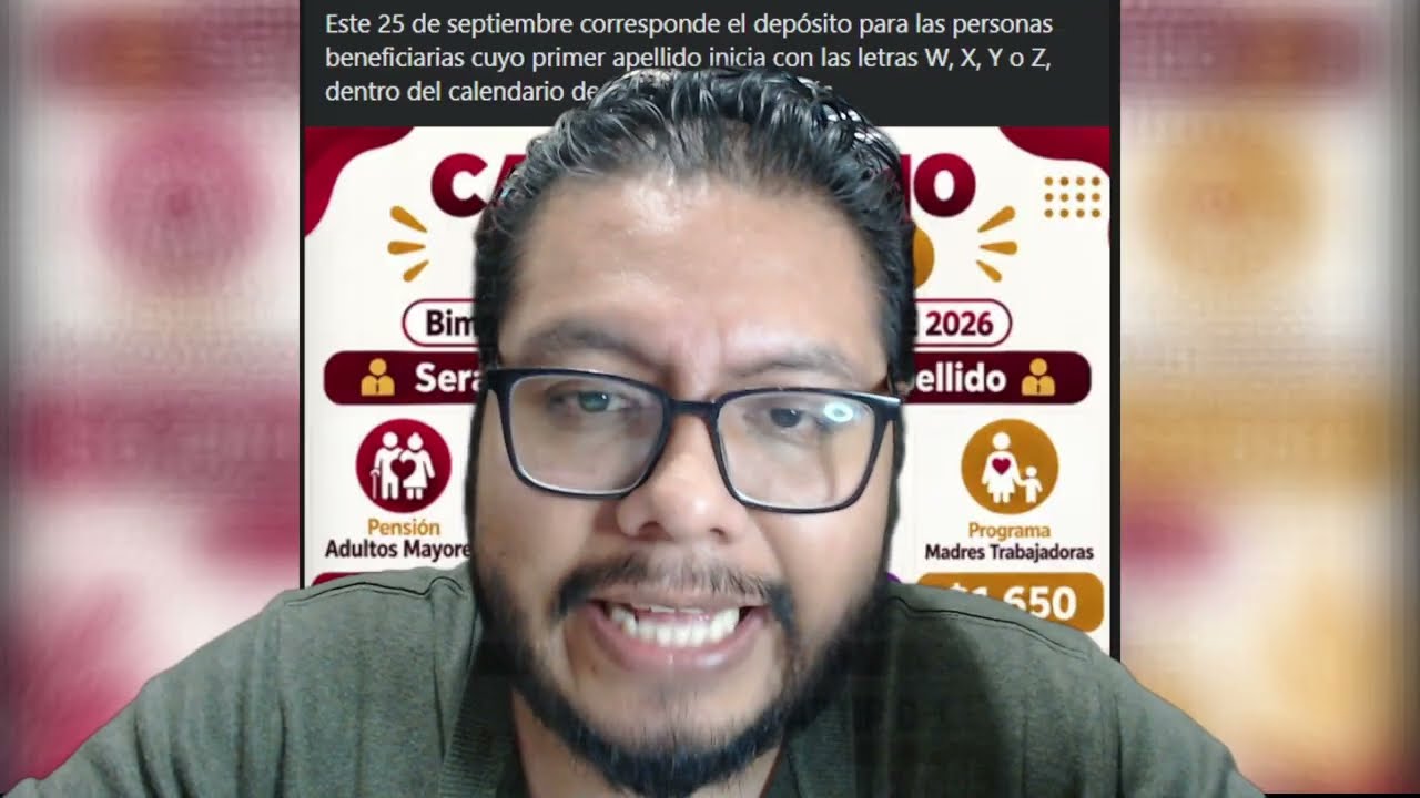 ¡HOY 25 DE SEPTIEMBRE! pago de la pensión bienestar adultos mayores con letra de apellido ?