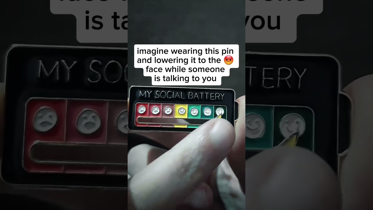 Social Battery Pin - Fun Interactive Enamel Mood Slider for 7 Days