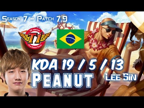 SKT T1 Peanut LEE SIN vs ELISE Jungle - Patch 7.9 BR Ranked