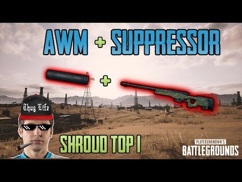 AWM + SUPPRESSOR - Shroud win solo FPP game [NA] - PUBG HIGHLIGHTS TOP 1 #40