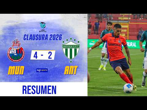 LOS ROJOS SE GUSTAN EN EL TRÉBOL| Municipal 4-2 Antigua | Resumen Completo