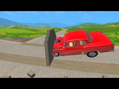 High Speed Brick Wall Crashes 6 - BeamNG.Drive Car Accident