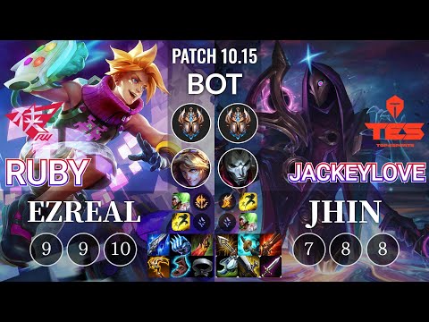 RW Ruby Ezreal vs TES JackeyLove Jhin Bot - KR Patch 10.15