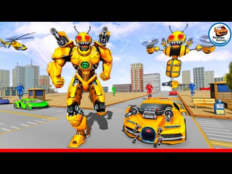 Bee Robot Car Transformation Game: Multi Robot(1- 4) - Android Gameplay FHD