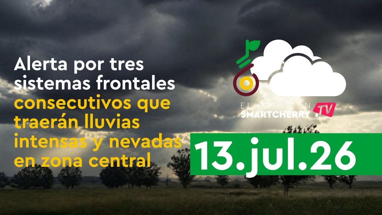 Alerta agroclimatológica por tres sistemas frontales en la zona central