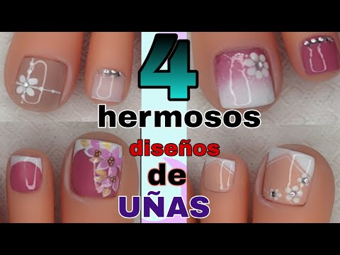 4 IDEAS para DECORAR TUS UÑAS /ELEGANTES / sencillas y muy fáciles de hacer 😍