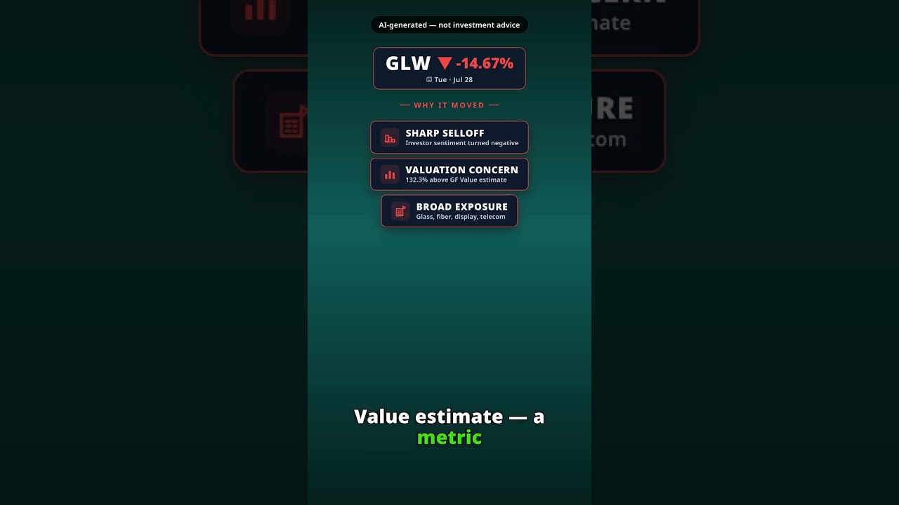 ¿Por qué cae con fuerza la acción de Corning hoy? GLW -14.67% (28 jul)