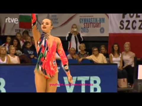 Belarus 6 clubs + 2 hoops AA - World Championships Stuttgart 2015