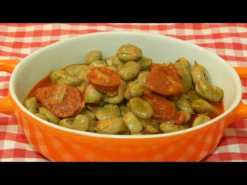 Recetas de Dorada con Habas, Guisantes y Chorizo