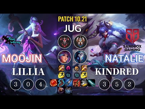 RNW Moojin Lillia vs SB Natalie Kindred Jungle - KR Patch 10.21