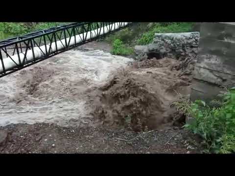 Puente de sachamates en Leiva Nariño, sufrió daño por las fuertes lluvias el