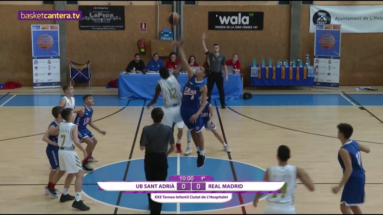 U13M - SANT ADRIÀ vs REAL MADRID. Final Torneo Infantil Ciutat de L´Hospitalet-19 (BasketCantera.TV)