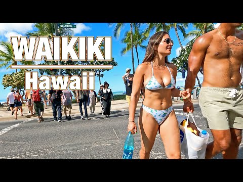 PESSOAS DO HAVAÍ - Caminhando pela Avenida Kalakaua em Waikiki, Havaí |