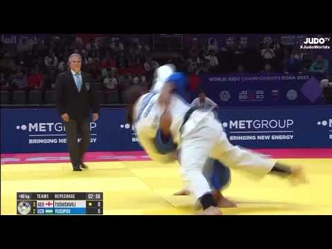 #judo Гурам Тушишвили 🇬🇪 ставит точку в этой встрече 🔥Грузия 🇬🇪 будет бороться за бронзовые медали 🥉