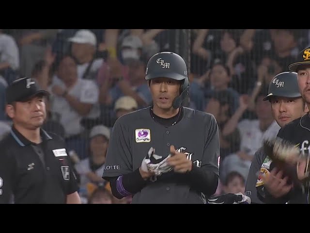 【2回裏】今月絶好調!! マリーンズ・岡大海のタイムリーヒットでこの回逆転に成功する!!  2024年5月24日 千葉ロッテマリーンズ 対 福岡ソフトバンクホークス