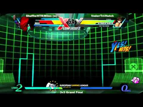 Shuffle/Howtoread/1up Miles vs Vader/Tricerabortion/Hutch - GRAND FINAL EGL 8 UMVC3 3v3