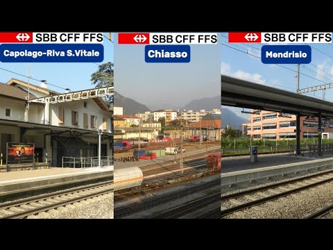 a few trains in Mendriso, Capolago-Riva S.Vitale, Chiasso...