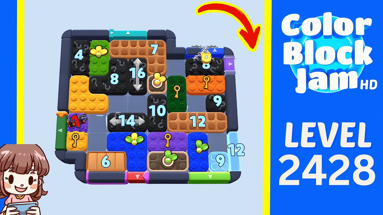 Руководство по уровню 2428 - Решение Color Block Jam