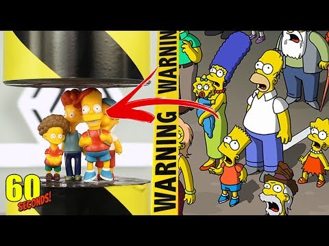 60 SECONDS Experiment - HYDRAULIC PRESS VS The Simpsons | CRASH TEST