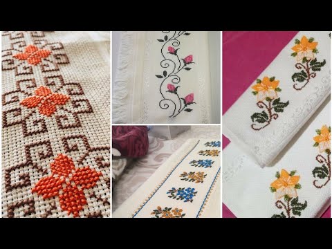 Yapımı en kolay💫Etamin kanaviçe havlu modelleri👍🏻kolay Etamin havlu örnekleri🎀kanaviçe havlu işleme