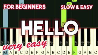 LIONEL RICHIE - HELLO | SLOW &amp; EASY PIANO TUTORIAL