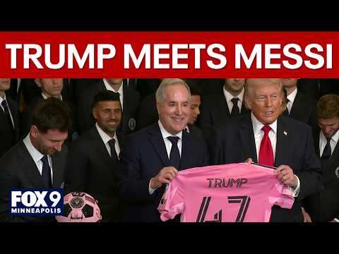 President Trump meets Lionel Messi honoring MLS Cup champions