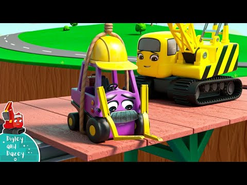 Trench is BLOCKED!!! - Digley and Dazey | Construction Cartoons for Kids