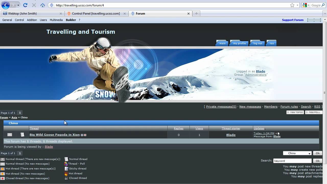 Adding forum threads