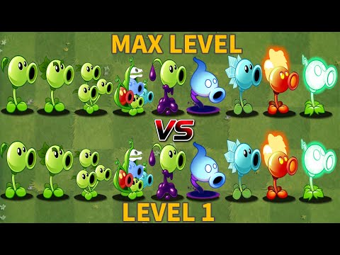PvZ 2 Every Peashooter Max leve Vs Level 1 Plants Vs Plants-Which Plant Is Best?