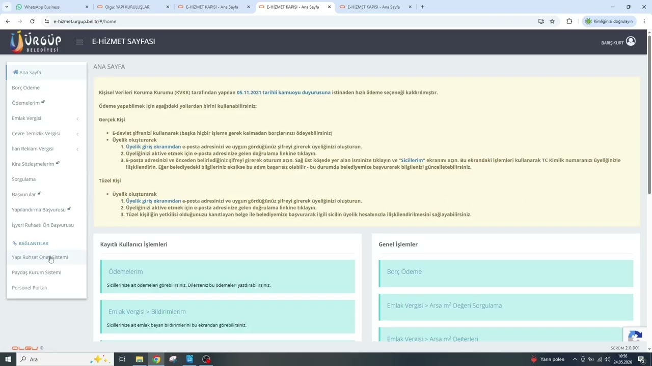 Yapı Denetim Sicil Eşleştirme Ruhsat Takip Ekranı