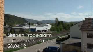 preview picture of video 'Sirenen-Probealarm Landkreis Lörrach 28.04.12'