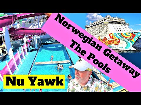 🟡 Norwegian Getaway | The Pool Decks Of The NCL Getaway! Lots of Pools, Hot Tubs & Water Slides!