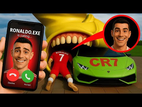 SLIDE EATER EATS RONALDO LAMBORGHINI in REAL LIFE | RONALDO vs MESSI VS MBAPPE.EXE