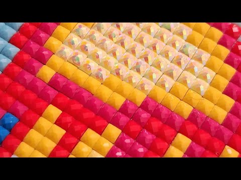 Ultimate Satisfying ASMR Bright colors Diamond Painting - Diamond Art Club - No Talking
