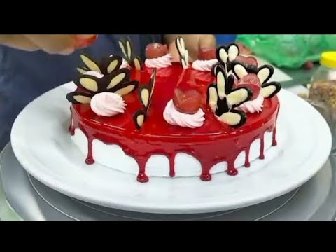 full birthday cake video and strawberry flavour #place watch  this video# subscribe #.my channel