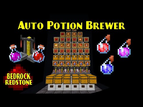 TheUniverseWithinArt - Automated Potion Brewer 1 Wide Tileable | Minecraft Bedrock Redstone Tutorial | MCPE XBOX PS