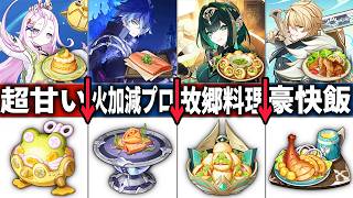 【原神】ナド・クライキャラの個性的すぎるオリジナル料理まとめ
