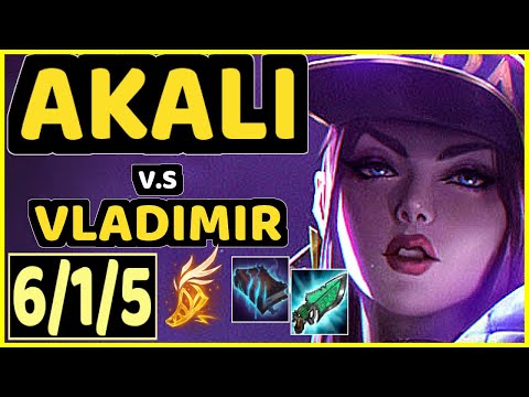 STROMPEST (AKALI) vs VLADIMIR - 6/1/5 KDA MID GAMEPLAY - NA Ranked GRANDMASTER