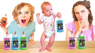 Our BABY Picks Our Slime Ingredients Challenge!!! WHAT?! ft THE NORRIS NUTS