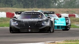 preview picture of video '3x Maserati MC12 GT1 on track - Pure Sound!!!'