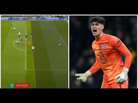 kepa Arrizabalaga crazy 200IQ offside trap